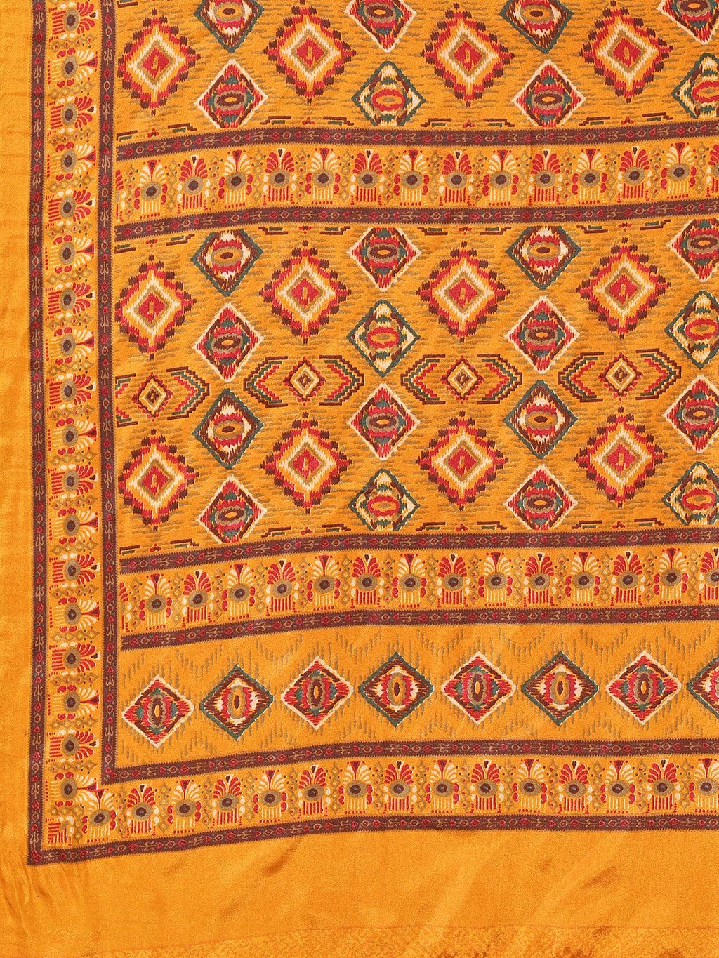 Crepe Ethnic Motif Burnt Orange Saree