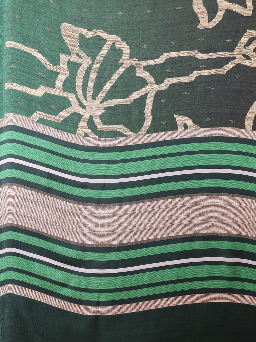 Dark Green Ethnic Motif Satin Georgette Saree