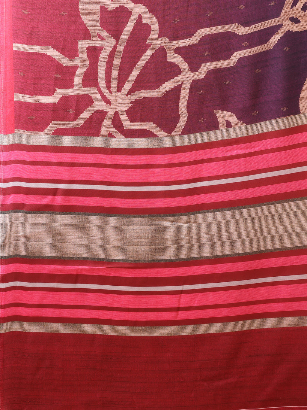 Wine Purple Ethnic Motif Satin Georgette Saree