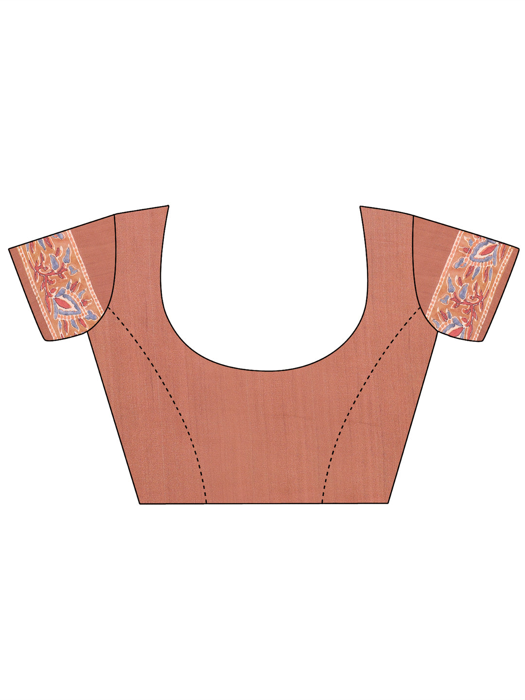 Peach Pink Ethnic Motif Satin Georgette Saree
