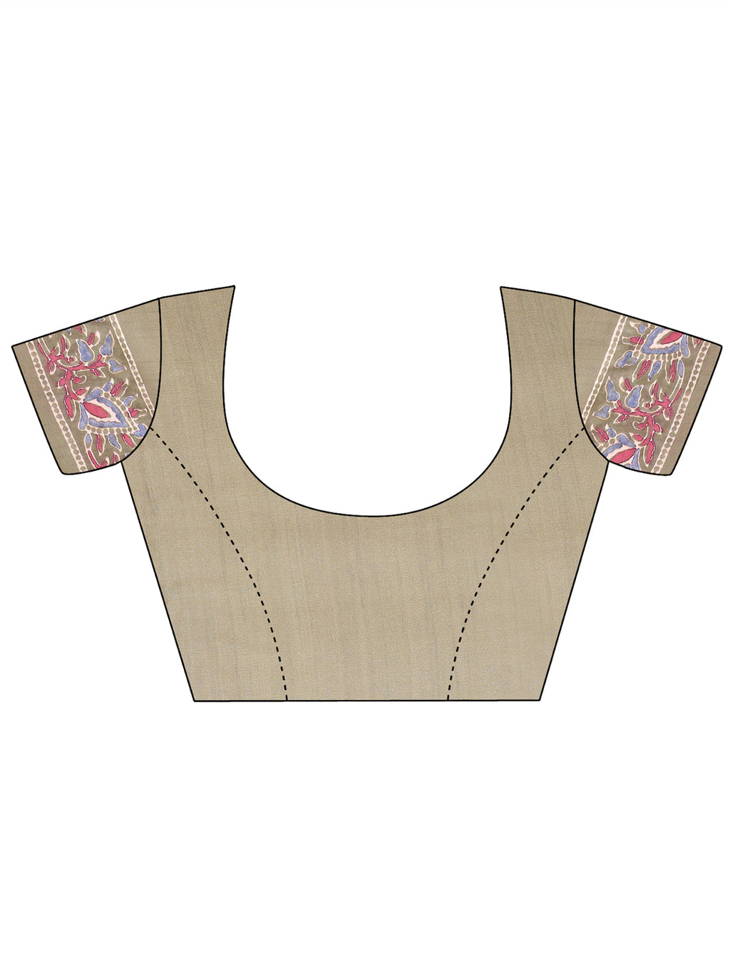 Beige Gold Ethnic Motif Satin Georgette Saree