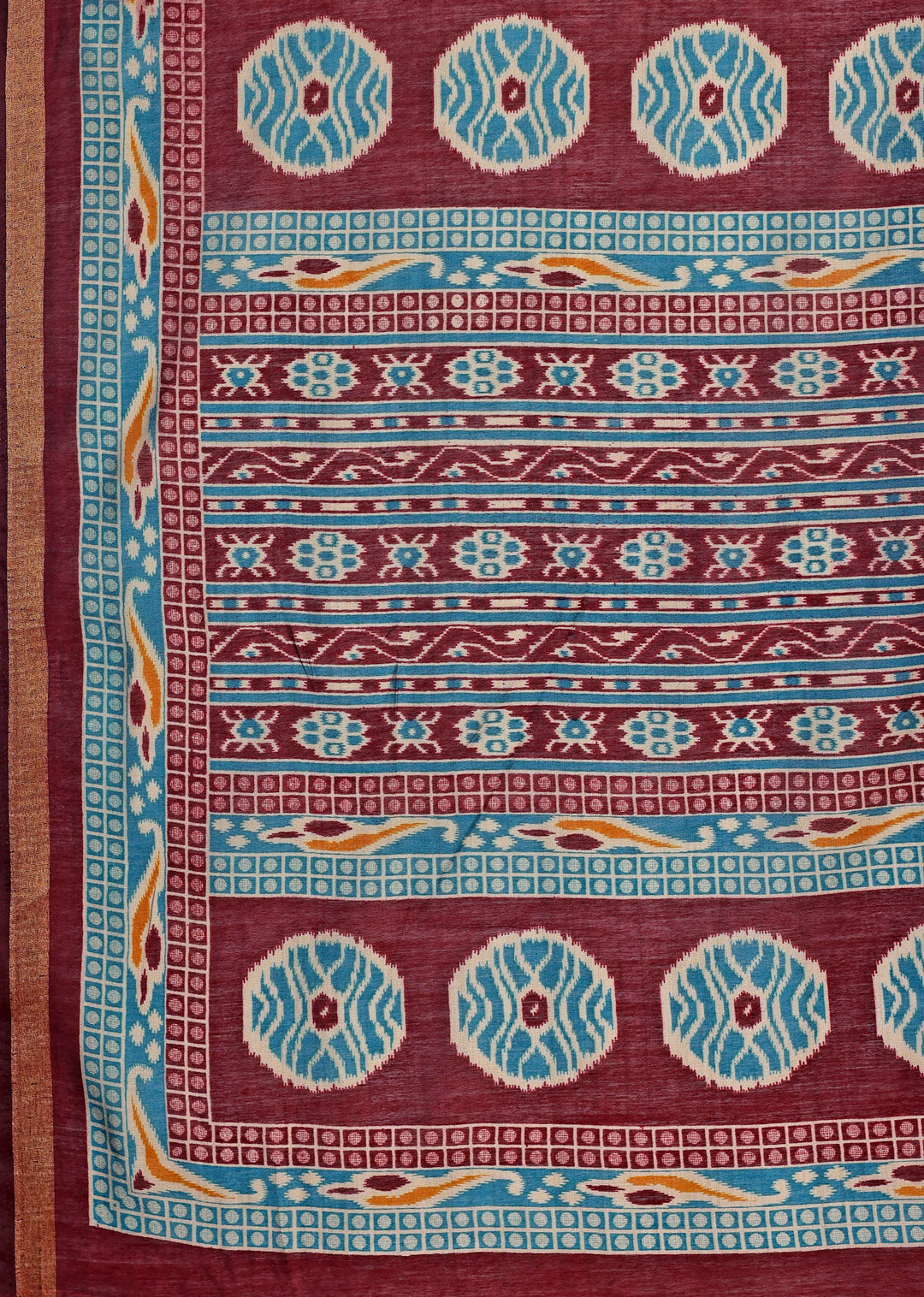 Chanderi Silk Ethnic Motif Turquoise Blue Saree