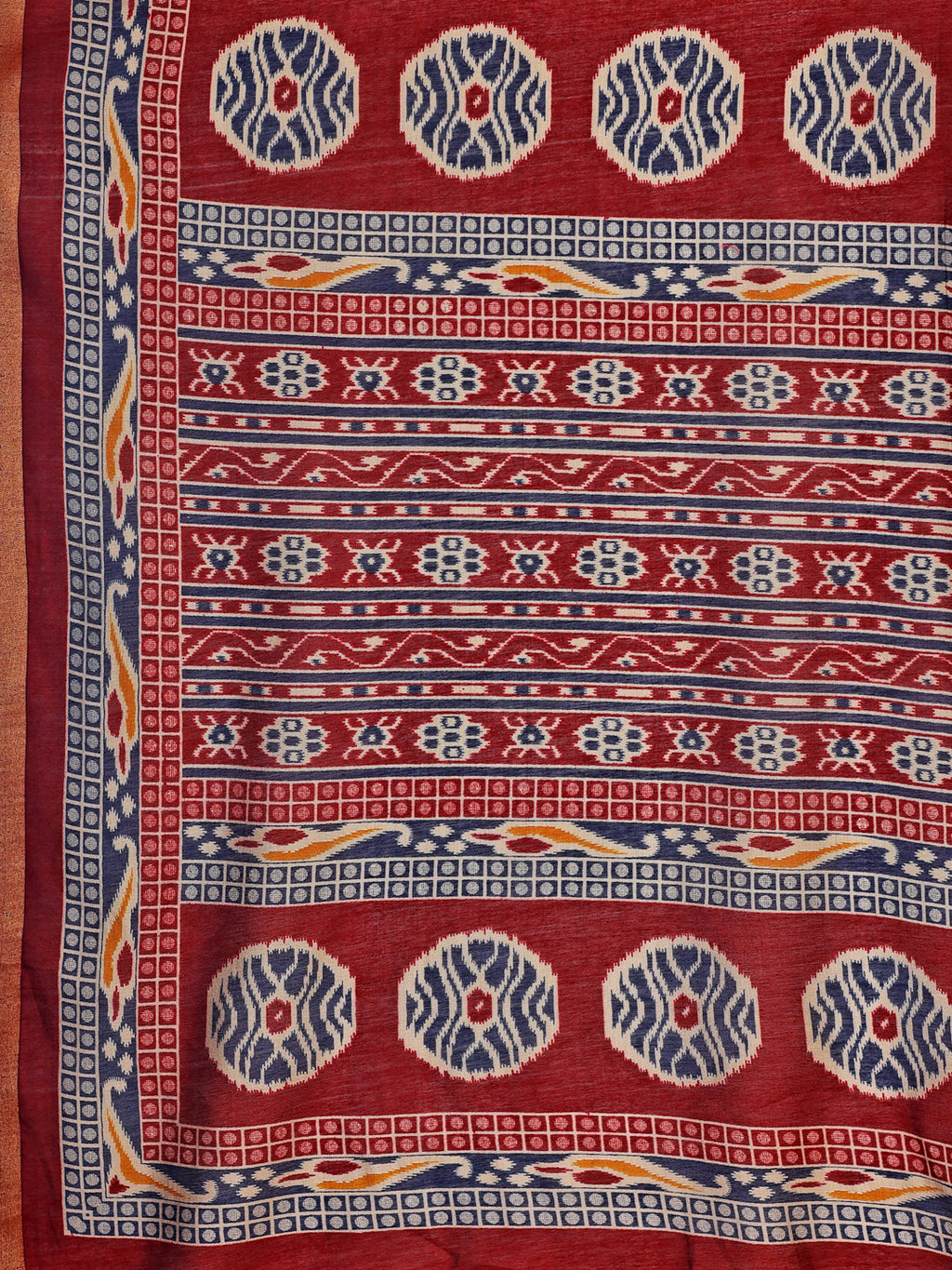 Chanderi Silk Ethnic Motif Midnight Navy Saree