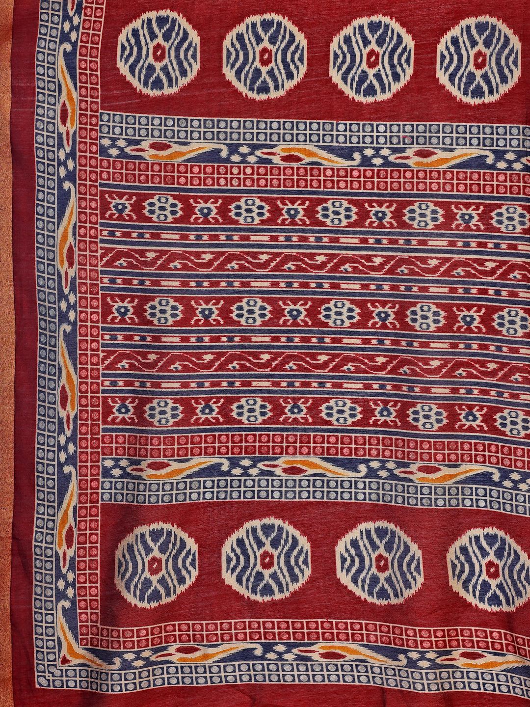 Chanderi Silk Ethnic Motif Midnight Navy Saree