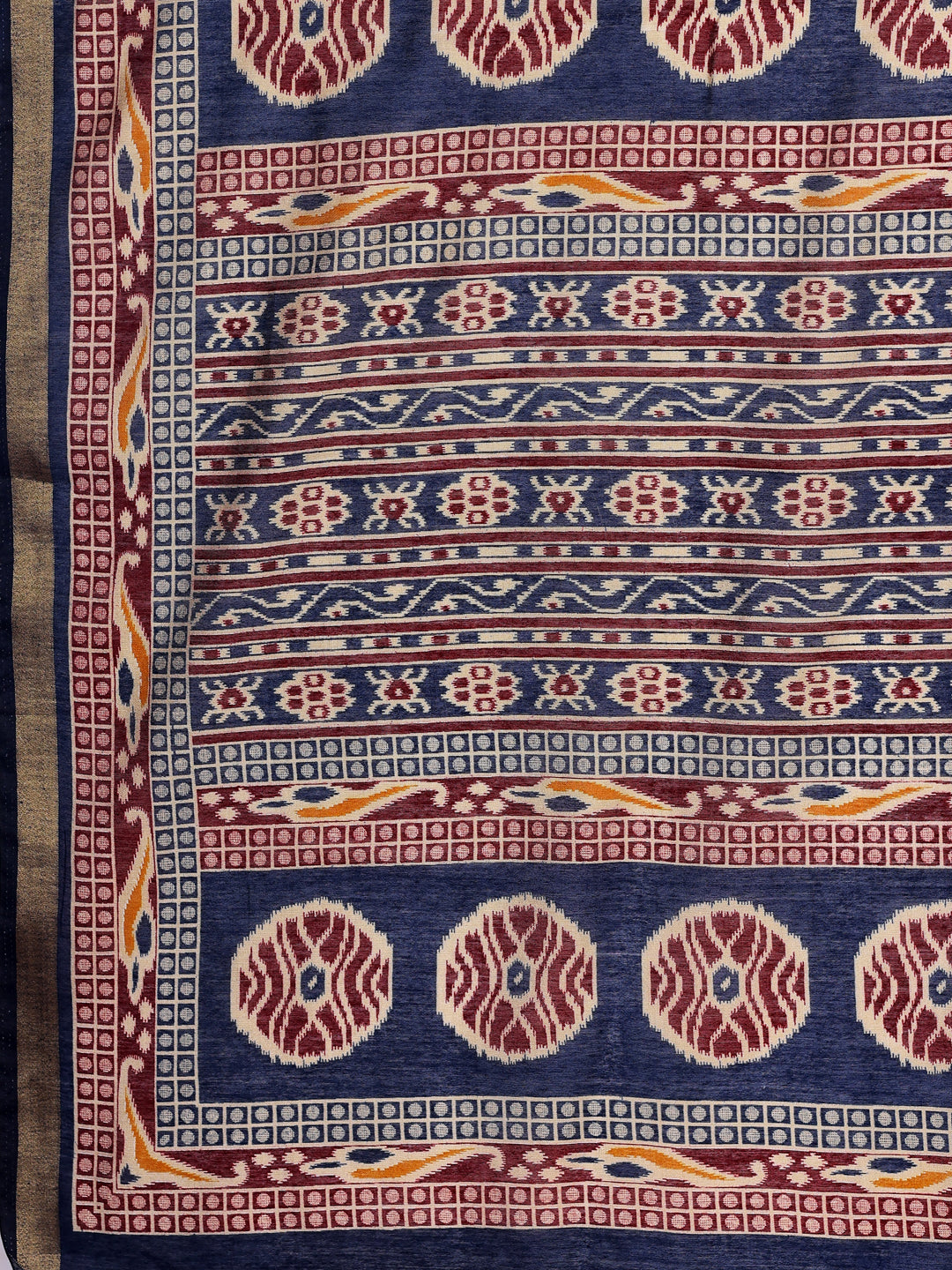 Chanderi Silk Ethnic Motif Wine Maroon Saree