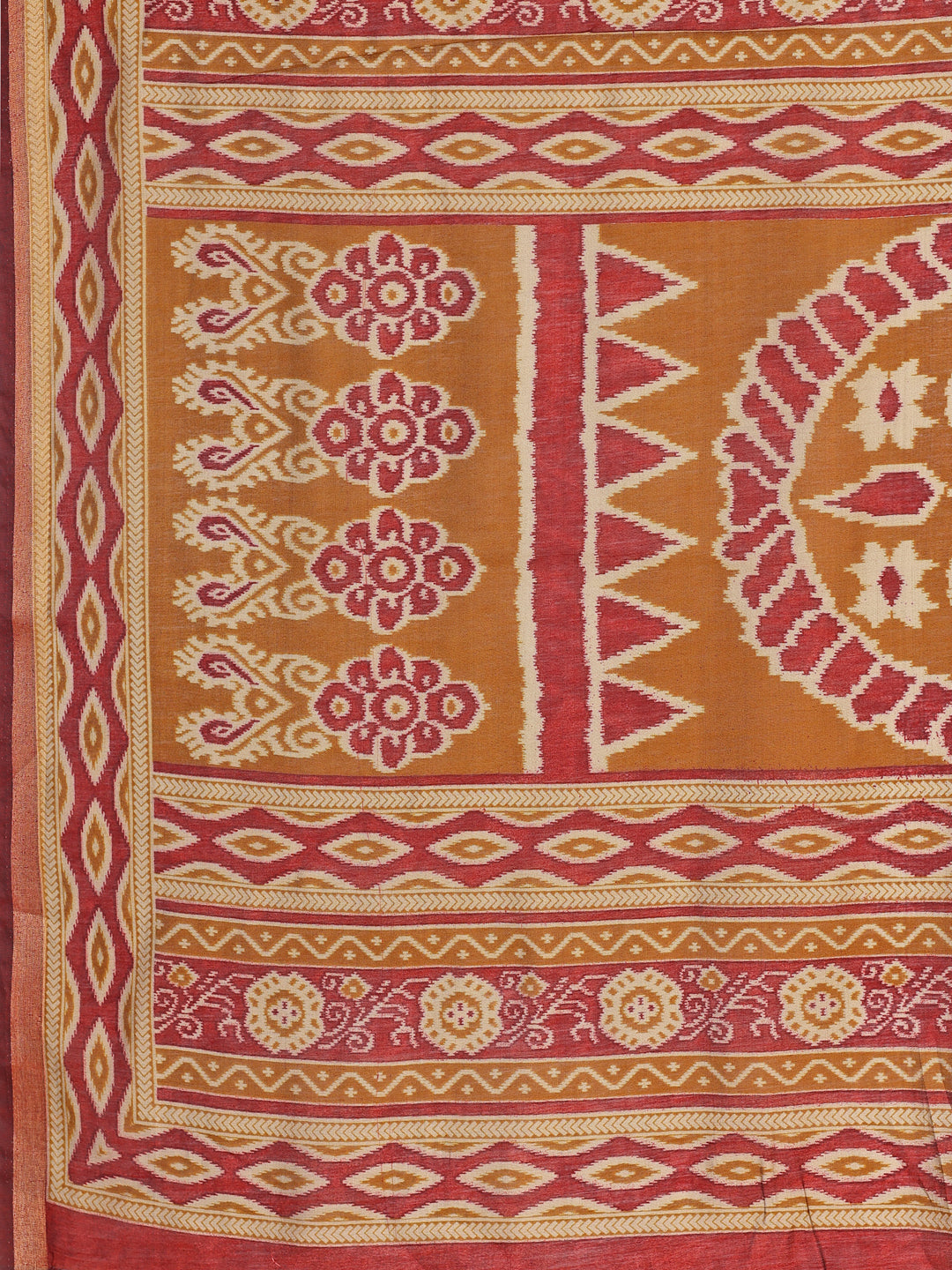 Chanderi Silk Ethnic Motif Mustard Yellow Saree