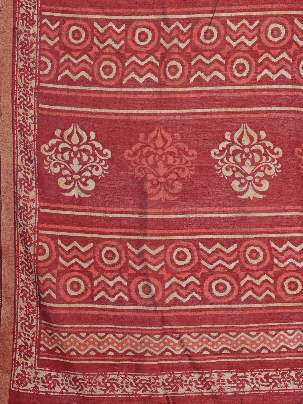 Chanderi Silk Geometric Vintage Wine Saree