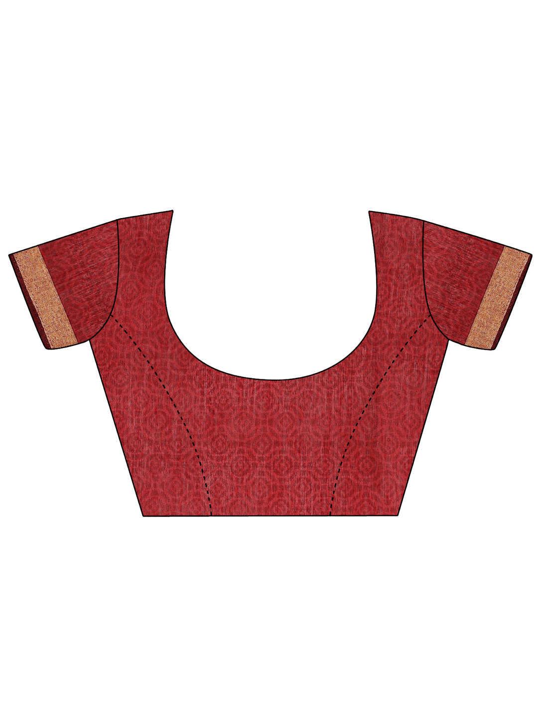 Chanderi Silk Ethnic Motif Rust Red Saree