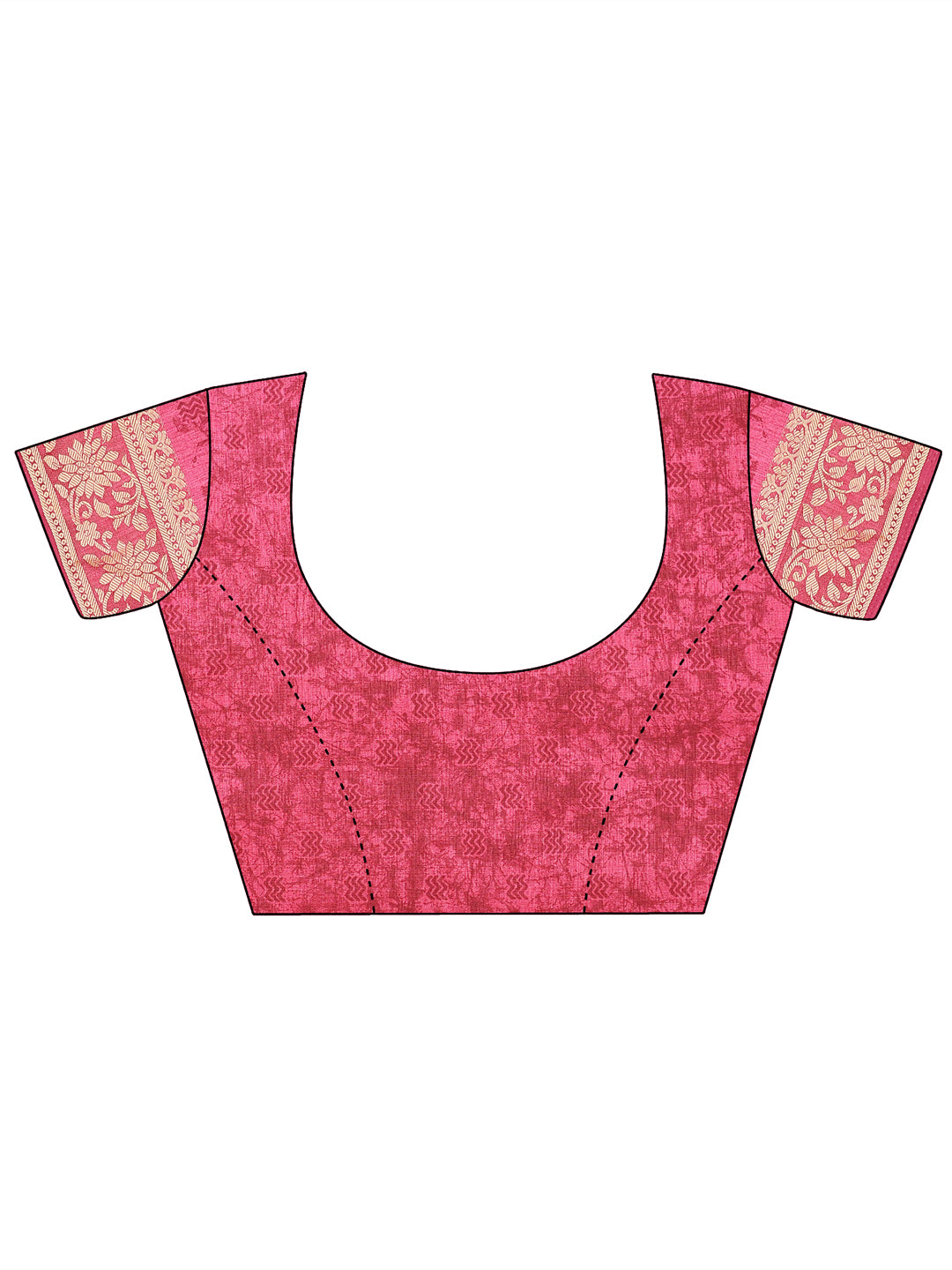 Cotton Blend Geometric Rose Pink Saree