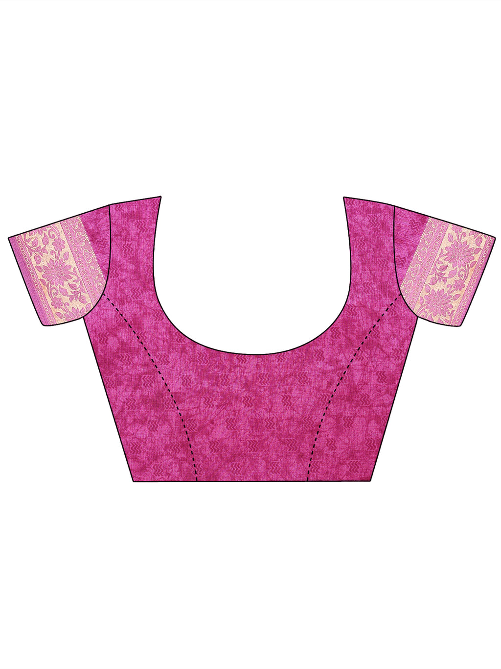 Cotton Blend Geometric Rani Magenta Saree