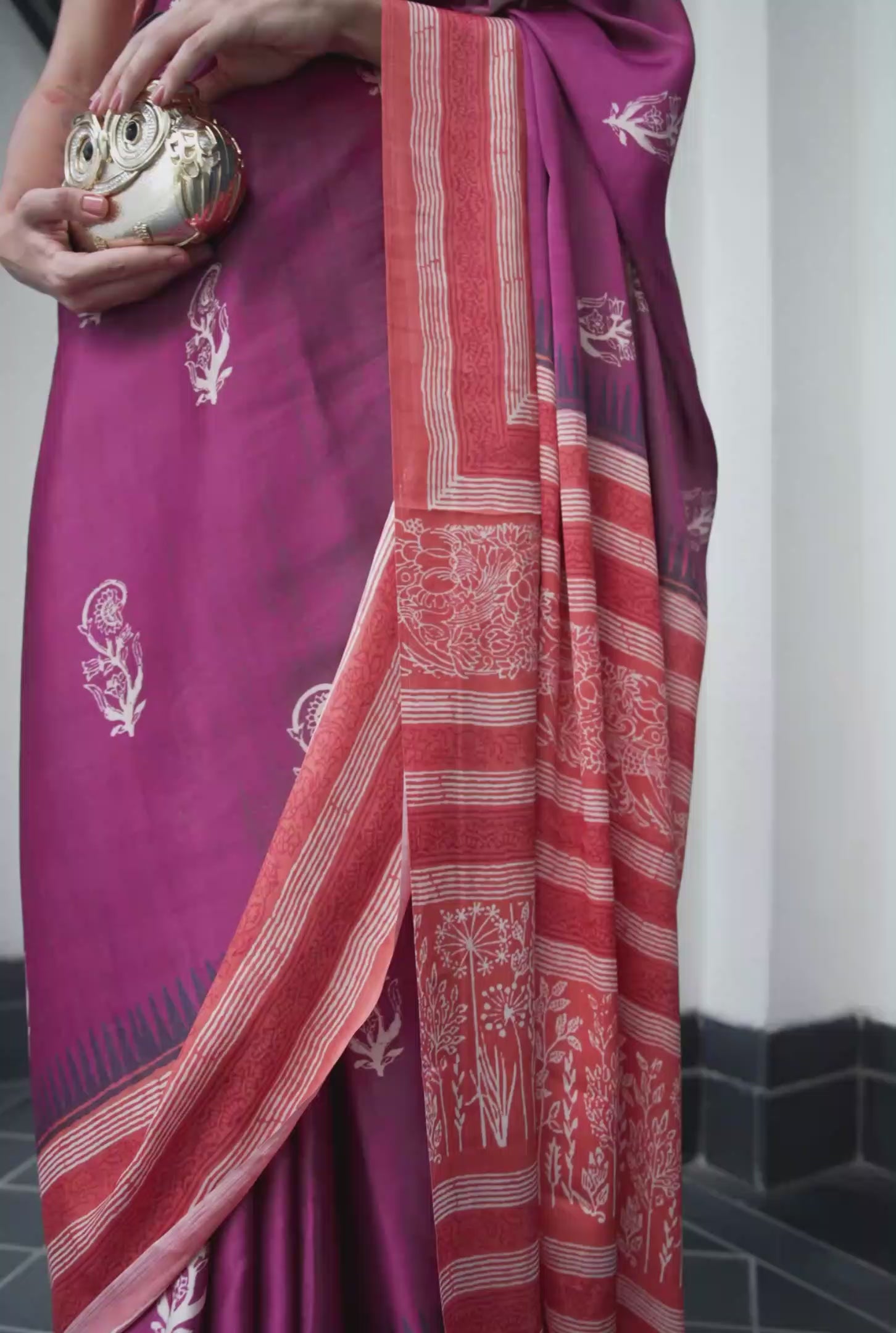 Modal Silk Ethnic Motif Crimson Maroon Saree